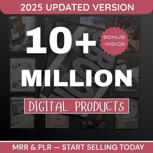 Overview image of the 10 million+ digital products bundle including eBooks, templates, courses