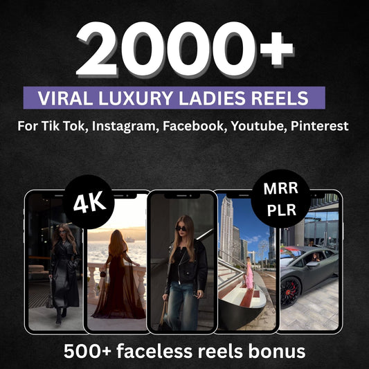 Preview of luxury rich woman reel templates with fashion & upscale lifestyle visuals